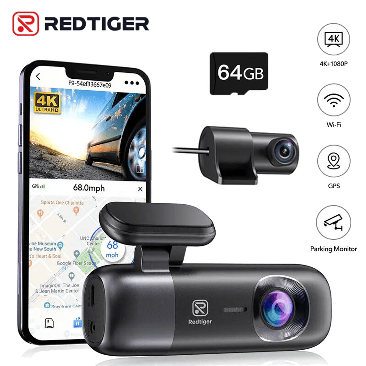 REDTIGER F9 4K Dual Mini Dash Cam avto kamera